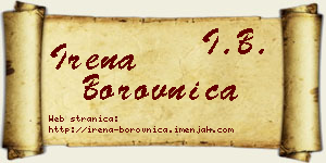 Irena Borovnica vizit kartica